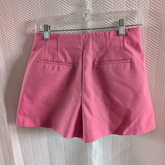 Zara Pink High Rise Shorts Women’s Size Medium Stretch Barbie Summer - Picture 2 of 10